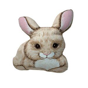 Cranston Vintage Bunny Rabbit Plush Pillow Soft Cotton Fabric Collectors 6"